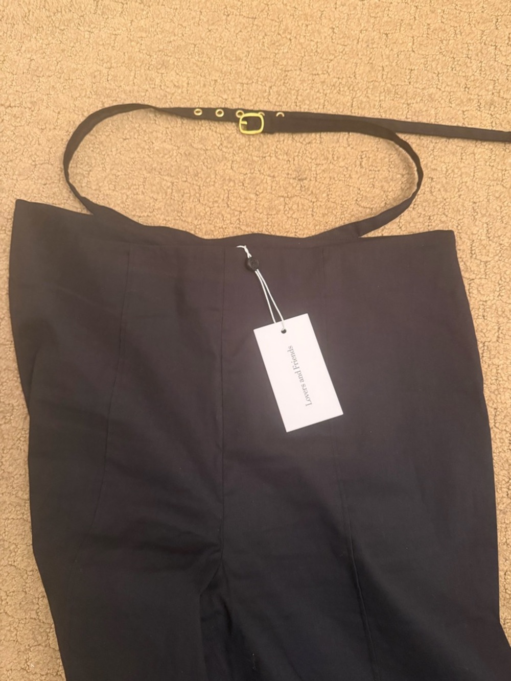 Lovers + Friends Belted Black Boot-Cut Flare Pants - Picture 3 of 3